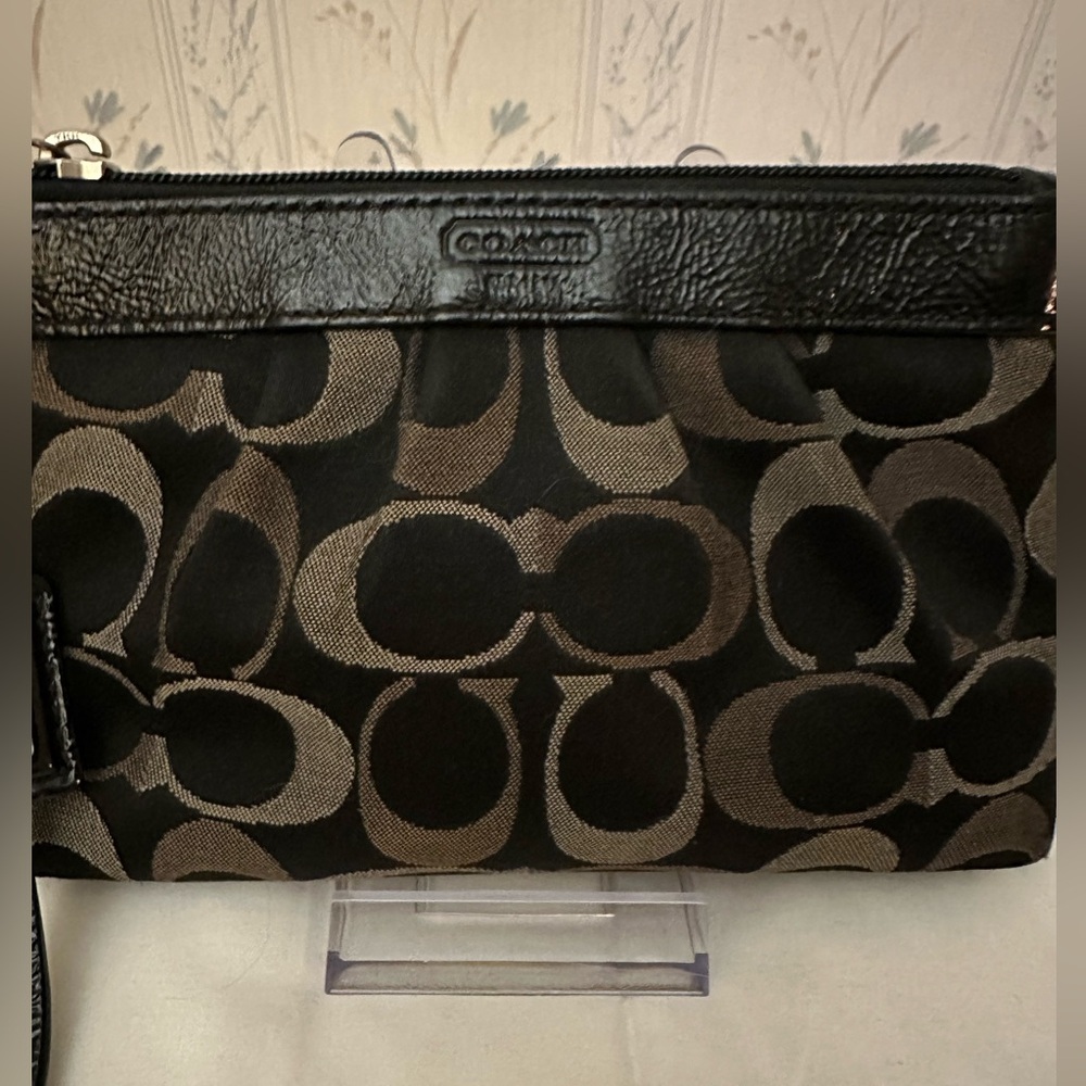 Coach Monogram Black and Pewter Wristlet - Picture 4 of 15